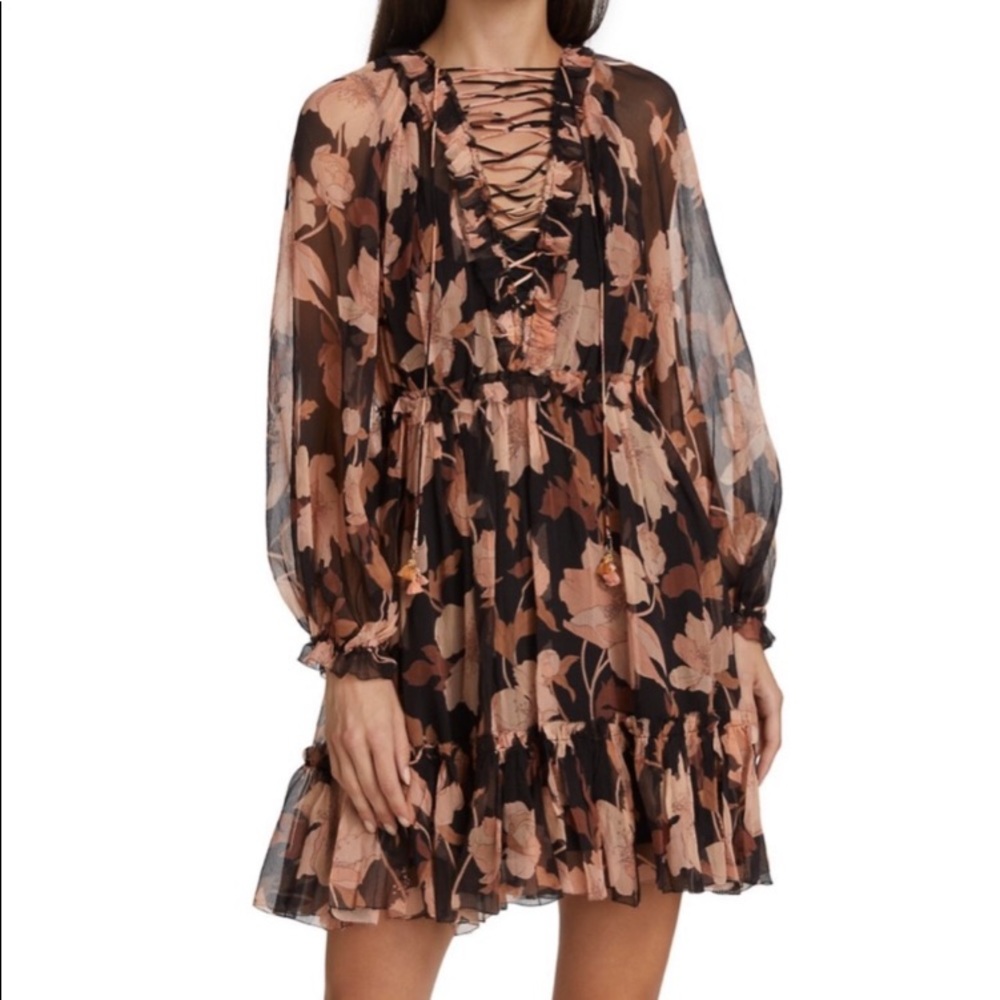 NWOT Zimmermann Concert Floral-print Mini Dress